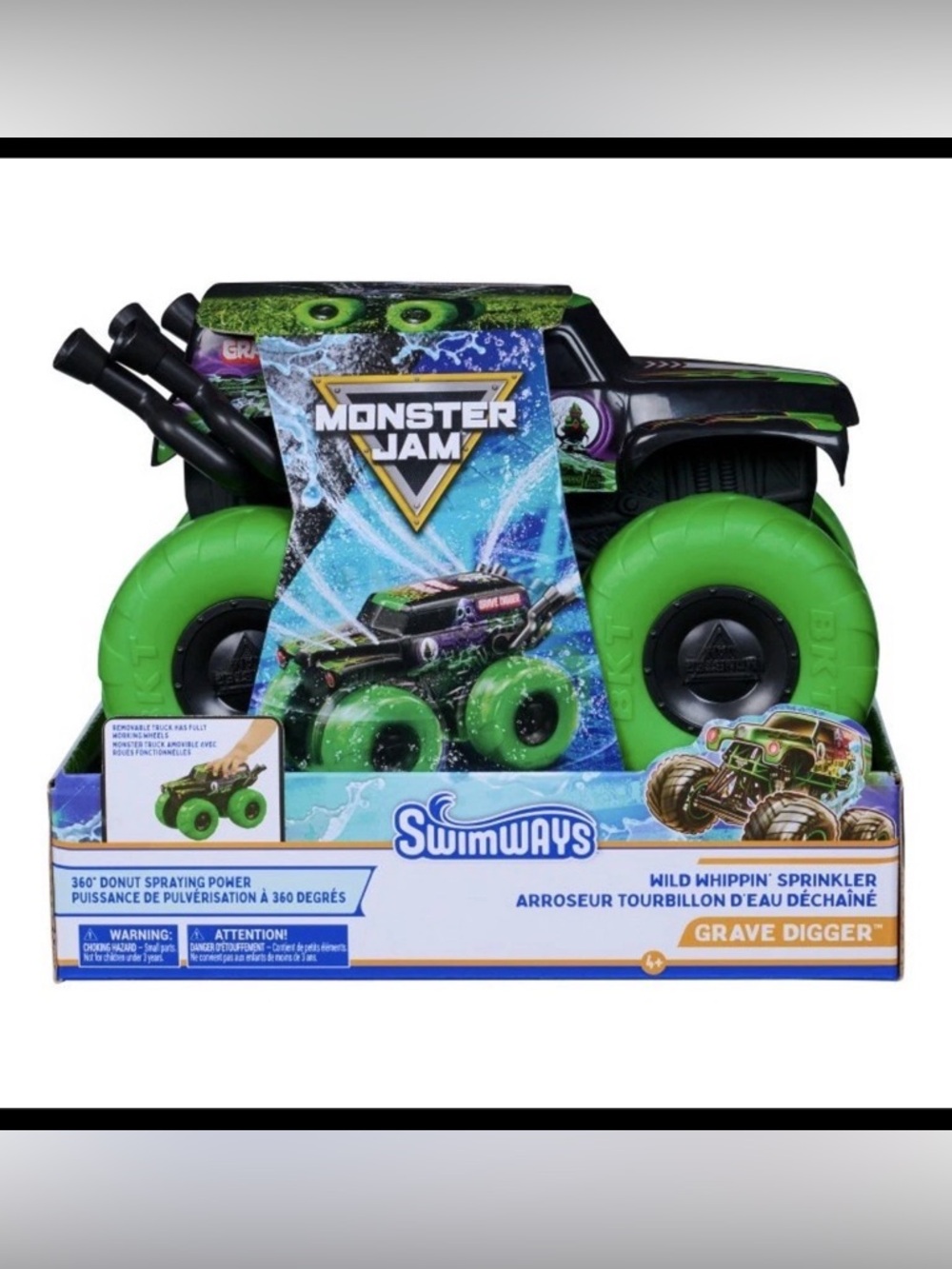 SWIMWAYS GRAVE DIGGER MONSTER JAM WILD WHIPPIN’ SPRINKLER MONSTER TRUCK WATER